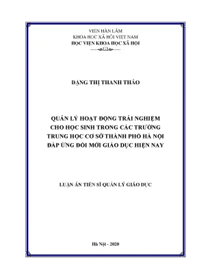 Quản lý hoạt động trải nghiệm cho học sinh trung học cơ