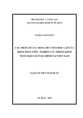 Tác động đến tính độc lập của kiểm toán viên trong kiểm