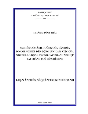 Tác động của văn hóa doanh nghiệp đến động lực làm việc 
