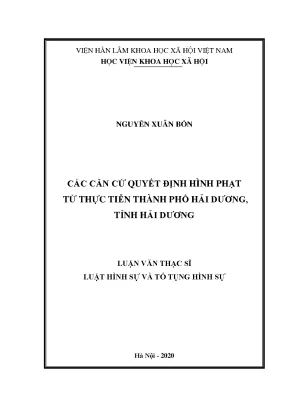 Căn cứ quyết định hình phạt tại Hải Dương: Nghiên cứu 