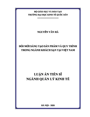 Đổi mới sáng tạo trong ngành khách sạn Việt Nam: Nghiên 