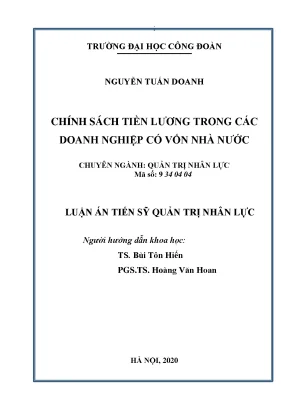 Chính sách tiền lương trong doanh nghiệp nhà nước: 