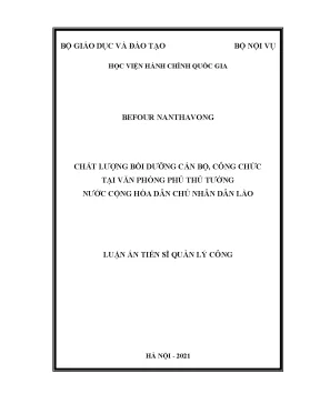Chất lượng bồi dưỡng cán bộ công chức tại Văn phòng Phủ