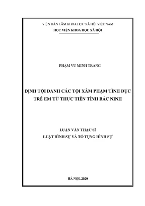 Nghiên cứu tội xâm hại tình dục trẻ em tại Bắc Ninh