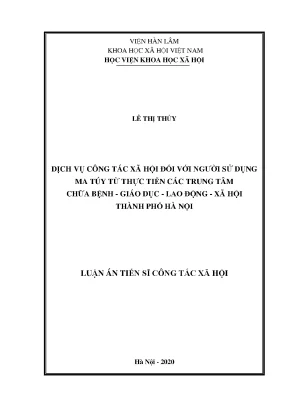 Dịch vụ công tác xã hội cho người sử dụng ma túy tại Hà Nội