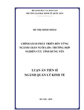 Chính sách phát triển bền vững ngành chăn nuôi lợn tại
