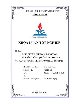 Nâng cao hiệu quả tư vấn đấu thầu tại Hoàng Thịnh