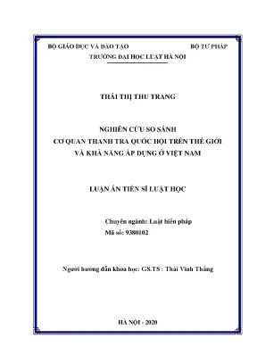 So sánh cơ quan thanh tra quốc hội thế giới và ứng dụng 