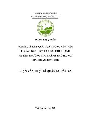 Đánh giá hoạt động văn phòng đăng ký đất đai Thường Tín