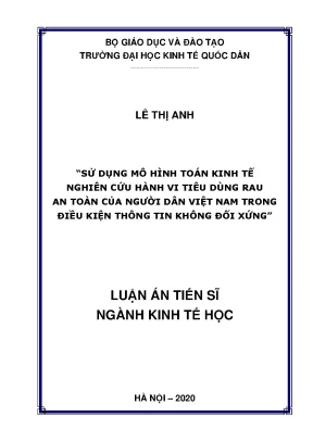 Nghiên cứu hành vi tiêu dùng rau an toàn tại Việt Nam 