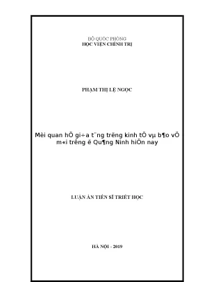 Tăng Trưởng Kinh Tế và Bảo Vệ Môi Trường ở Quảng Ninh: 