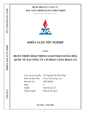 Tối ưu hóa giao nhận hàng hóa quốc tế tại Cảng Đoạn Xá