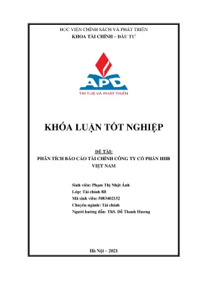 Phân Tích Báo Cáo Tài Chính Tại Công Ty Cổ Phần HHB Việt Nam