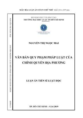 Nghiên cứu về văn bản quy phạm pháp luật của chính quyền 