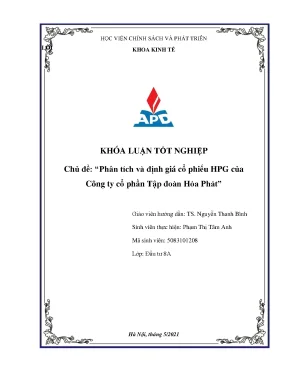 Phân Tích và Định Giá Cổ Phiếu HPG - Tốt Nghiệp Từ Tập