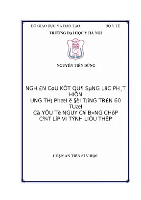 Nghiên cứu sàng lọc ung thư phổi ở người trên 60 tuổi 