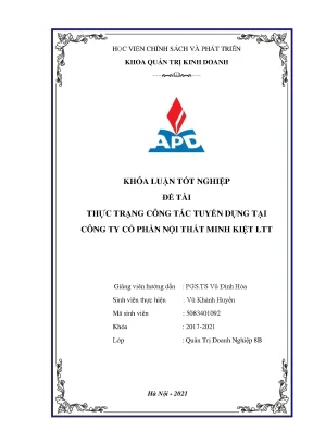 Tình hình tuyển dụng tại Công ty Cổ phần Nội thất Minh