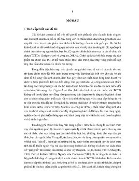 Nhân tố ảnh hưởng đến tiếp cận tín dụng của hộ kinh