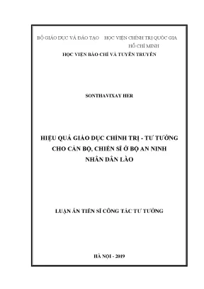 Giáo dục chính trị tư tưởng cho cán bộ chiến sĩ Bộ An 