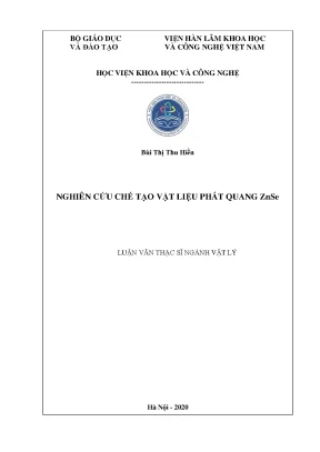 Nghiên cứu chế tạo vật liệu phát quang ZnSe cho ứng dụng 