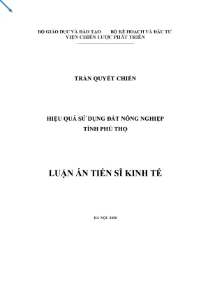 Nghiên cứu hiệu quả sử dụng đất nông nghiệp tại Phú Thọ