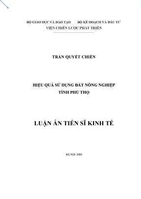 Nâng cao hiệu quả sử dụng đất nông nghiệp tại Phú Thọ