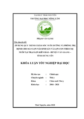 Chăm sóc và phòng trị bệnh cho lợn nái và lợn con tại 