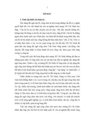 Xây dựng đội ngũ công chức theo tư tưởng Hồ Chí Minh tại 