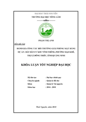 Đánh giá công tác bồi thường giải phóng mặt bằng dự án