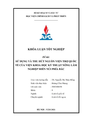 Tối ưu hóa nguồn vốn viện trợ quốc tế cho viện khoa học