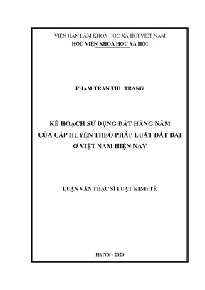 Kế hoạch sử dụng đất hàng năm cấp huyện theo pháp luật
