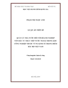 Quản lý nhà nước đối với doanh nghiệp FDI trong khu công