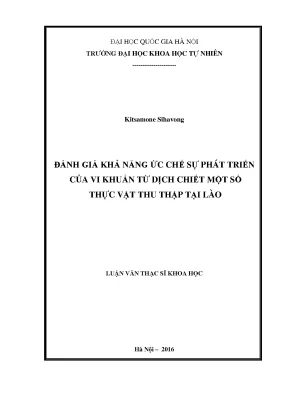 Đánh giá khả năng ức chế vi khuẩn từ dịch chiết thực vật Lào