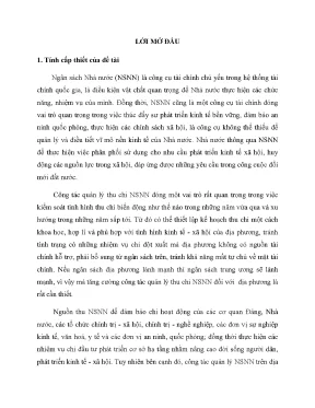 Tối ưu hóa quản lý ngân sách nhà nước tại Hà Giang