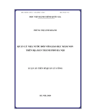 Quản lý nhà nước trong giáo dục mầm non tại Hà Nội