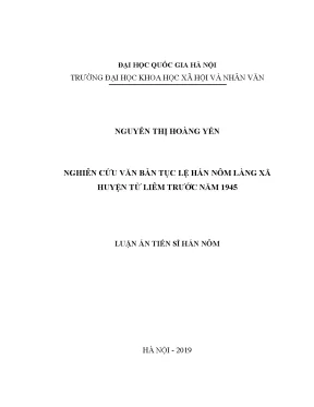 Nghiên cứu văn bản tục lệ Hán Nôm làng xã huyện Từ Liêm 