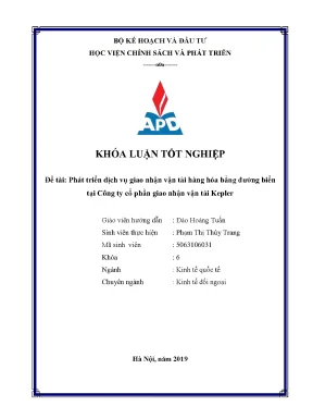 Phát triển dịch vụ giao nhận vận tải hàng hóa đường biển
