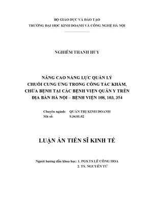Nâng cao năng lực quản lý chuỗi cung ứng trong khám chữa