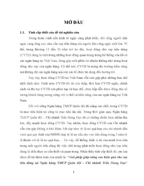 Giải pháp nâng cao hiệu quả cho vay tiêu dùng tại ngân
