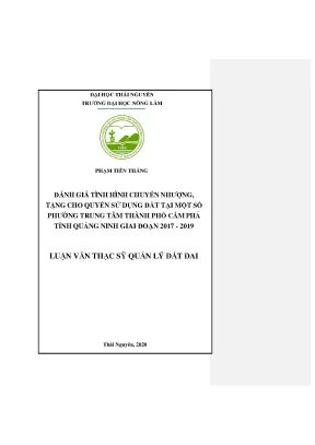 Đánh giá chuyển nhượng quyền sử dụng đất tại Cẩm Phả