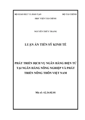 Luận án tiến sĩ về phát triển dịch vụ ngân hàng điện tử
