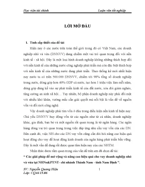 Giải pháp nâng cao hiệu quả cho vay doanh nghiệp nhỏ và