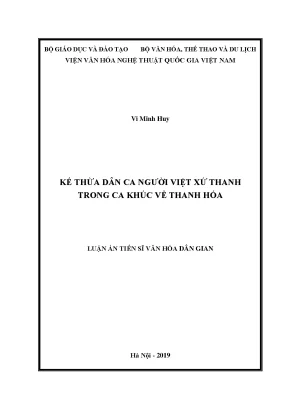 Nghiên cứu dân ca người Việt xứ Thanh trong ca khúc về 