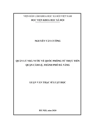 Quản lý nhà nước về quốc phòng: Nghiên cứu từ quận Cẩm 