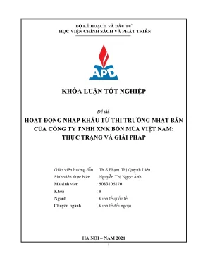 Giải pháp nâng cao hoạt động nhập khẩu từ Nhật Bản của 