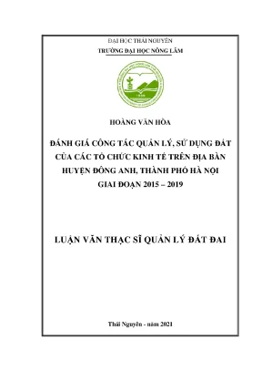 Đánh giá quản lý sử dụng đất tại Đông Anh, Hà Nội 