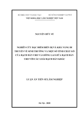 Nghiên cứu di truyền và sinh trưởng của bạch đàn uro và 