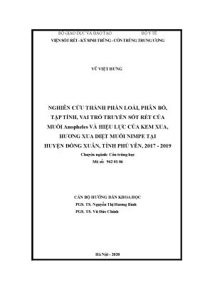 Nghiên cứu vai trò muỗi Anopheles trong truyền sốt rét 