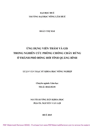 Nghiên cứu ứng dụng viễn thám và GIS trong phòng chống 