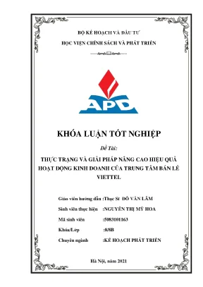 Giải pháp nâng cao hiệu quả kinh doanh cho trung tâm bán 